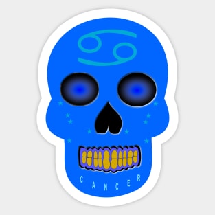 Star Sign Skull Cancer Sticker